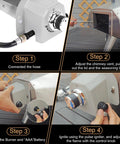Propane Gas Burner Attachment For Karu 12 12G Karu 2 And Fyra 12 Pizza Ovens No Assembly Easy Install No Fuss Setup Upgraded Electronic Ignition Outdoor Pizza Oven Accessory installation steps.