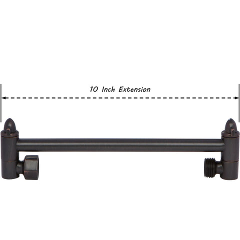 10 Inch Adjustable Shower Arm Extension With Solid Brass Construction Universal Fit in Oil Rubbed Bronze