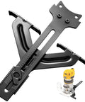 Slick Adjustable Edge Guide For Fixed Base Compact Router With Quick Swap Mount and Dual Scale Markers for precise woodworking cuts.