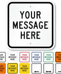 Dang Tough Custom Square Metal Sign 12 Inch Rustproof Aluminum Outdoor Decor with customizable messages in various colors.