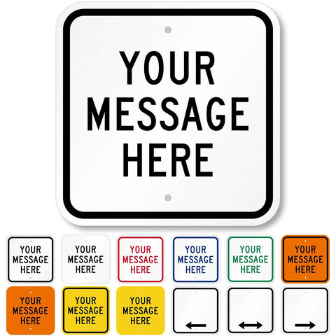 Dang Tough Custom Square Metal Sign 12 Inch Rustproof Aluminum Outdoor Decor with customizable messages in various colors.