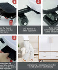 Super Awesome Heavy Duty Furniture Movers With Wheels, 5 Wheel Dolly Kit For Sliding Sofa Fridge Washer Lifter Tool Set Black usage guide in four steps.