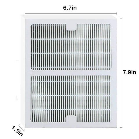 Replacement HEPA Filter B Set For Idylis Air Purifiers Compatible With AC-2125 AC-2126 IAP-10-125 showing dimensions
