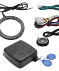 Components of 12V Car Alarm System With RFID Keyless Entry And Push Start Button Kit Engine Start Stop Ignition Switch for anti-theft security