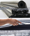Insulated Foam Pipe Wrap For Air Conditioning Lines No Sweat Half Split Water Pipe Insulation With Aluminum Film Shield Moisture Barrier in water and being held