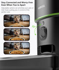 Zero Stress Fur Baby Snack Routine With This Smart Automatic Cat Feeder showing adjustable camera view on smartphones.