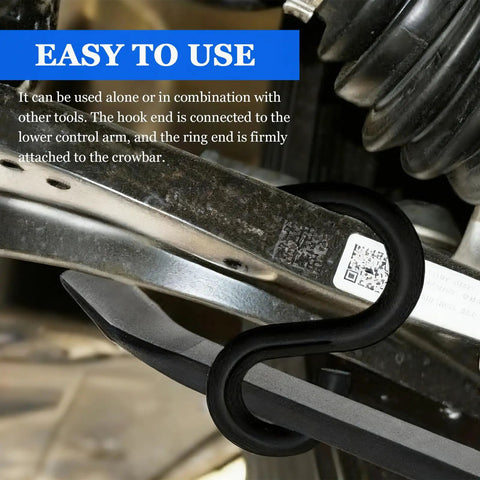 Lower Control Arm Prying Tool For Suspension Maintenance attached to vehicle control arm for quick, safe disassembly.