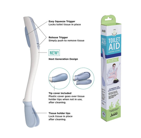 Toilet Aid Wand 18 Inch Personal Bottom Wiping Tool For Easy Self Care And Hygiene Mobility Aid For Seniors Disabled And Postoperative Recovery With Hygienic Cover, with packaging visible