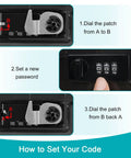 Instructions on setting the code for Go To Secure Combination Lock Box For Personal Items With Large Capacity in Black 11.4 by 9 by 7.5 Inches.
