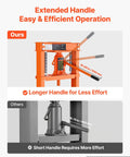Rock Solid 12 Ton H Frame Shop Press Built Tough As Nails With Smooth Hydraulic Bottle Jack showing extended handle for easy operation.