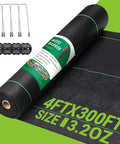 Heavy Duty 4 Ft By 300 Ft Weed Barrier Landscape Fabric Three Point Two Ounce Ground Cover Mat With High Permeability And Breathability