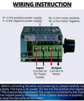 Wiring instructions for Heavy Duty Pwm Dc Motor Speed Controller Handles Seven To Seventy Volts And Thirty Amps With Adjustable Knobs.