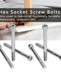 Dead Nuts Reliable M10 X 110mm Hex Socket Head Cap Screws Bolt Kit With 10 Pack A2-70 Stainless Steel Fully Threaded Allen Fasteners.