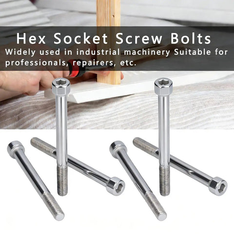 Dead Nuts Reliable M10 X 110mm Hex Socket Head Cap Screws Bolt Kit With 10 Pack A2-70 Stainless Steel Fully Threaded Allen Fasteners.