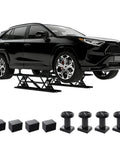 Beefy 7000 Lbs Portable Car Lift With 26.8 Inch Max Height Four Column Quick Jack elevating SUV, includes extended plates