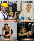 Collage showing safety glasses used in construction, lab, sports, and shooting for all safety needs.