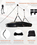 Heavy Duty Ceiling Hoist System For Garage Storage With Aluminum Construction, 125 Lb Capacity Overhead Lift For Cargo Boxes
