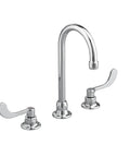 Monterrey Eight Inch Widespread Gooseneck Bathroom Faucet With Flexible Under-Body Polished Chrome Finish Five Inch Spout