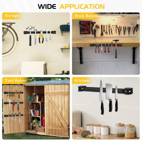 Heavy Duty 12 Inch Magnetic Tool Holder Strip 4 Pack, Garage Tool Organizer Magnetic Bar for Wrenches, Pliers, Screwdrivers