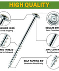 Diagram of a screw from the Pocket Hole Screws Assortment Kit 720 Pieces In 5 Sizes For Indoor And Outdoor Projects with features labeled.
