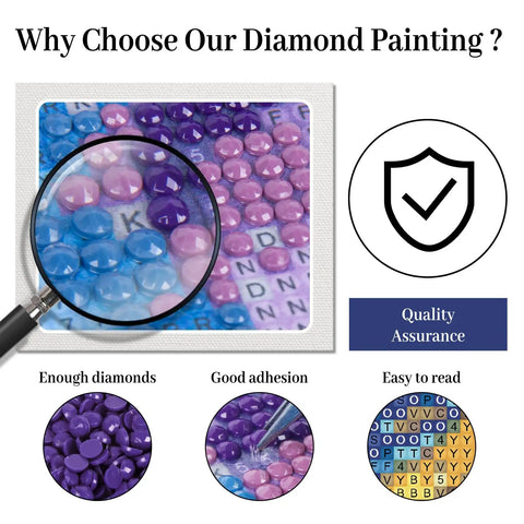 Close-up of Highland Cow Themed 5D Diamond Painting Kit For Adults, Easy And Fun Round Gem Art, beginner-friendly symbols.
