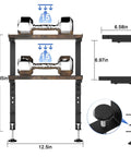 Expandable Under Desk Storage 2 Tier Shelf Clamp On Desk Organizer For Office Study Room And Game Room Wood Construction Space Saver Lets You Maximize Workspace Keep Essentials Handy And Tidy Up Clutter with dimensions and weight details