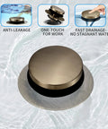 Universal Bathtub Drain Stopper Fits 1.5 To 1.72 Regular Drains Adjustable Rubber Plug shown in water, featuring anti-leak design.
