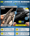 Premium Silicone Windshield Wiper Blades 24 And 18 Inch Set comparison of standard rubber vs elite silicone durability and elasticity.