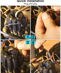 Installing Six Pack N4 Hot Glow Plugs No 4 For Nitro RC Engines in car engine, highlighting quick plug and play setup.