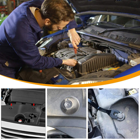 Mechanic using Push Type Retainer Fastener Kit For Subaru Vehicles With 100 Pcs 7mm 8mm 10mm Clips And Rivets, OEM Upgrade Compatible With 90914-0007 90913-0067 90914-0051, Includes Bonus Fastener Remover By GOOACC
