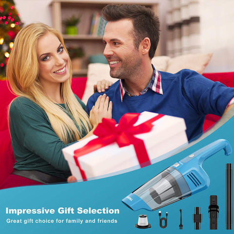 Power Packed Cordless Handheld Vacuum With 14500 Pa Suction, Brushless Motor displayed with gift for home cleaning