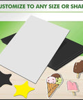 8x10 Inch Magnetic Sheets 12 Pack With Adhesive, cuttable for crafts, flexible ice cream and star shapes on table