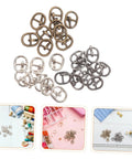 150 Pieces Mini Belt Fasteners Tiny Alloy Buckles For Doll Clothes And Shoes Diy Crafting Mixed Silver Gunmetal Antique Bronze Colors Easy Assembly Miniature Sewing Accessories assorted on table