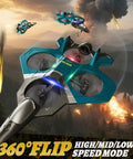 Remote Control Airplane With Three Batteries, Foam RC Plane performing a 360 degree flip in outdoor setting