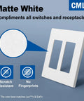 Dope Screwless Double-Gang Wall Plates Matte White 12 Pack Light Switch Covers, shows texture and features like scratch resistance.