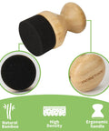 2 Pack Natural Bamboo Cutting Board Oil And Wax Applicator Set, black foam pad with ergonomic bamboo handle