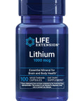 Lithium Orotate 1000 MCG For Focus And Cognitive Function And Memory Support Low Dose Formula Non GMO Gluten Free Vegetarian 100 Capsules