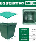Tough As Nails 20X20X20 Inch Underground Splice Box With Frp Inspection Lid Heavy Duty Polyethylene, specifications and dimensions shown.