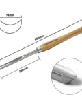 Dope M2 High Speed Steel Woodturning Gouge Built Tough With Deep Cryo Processing For Insane Edge Grip And Slick Smooth Cuts On Any Bench Project Featuring Rock Hard Beech Handle And Classic Curved Flute Profile That Truly Performs, 16mm tip.
