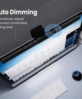 Installed Quntis Monitor Light Bar ScreenLinear LED Lamp with Auto Dimming Ra98 No Glare on computer monitor