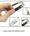 4 Inch Adjustable 304 Stainless Steel Duct Clamps Set Of 4 Worm Drive Hose Clamps for Air Ducting Range 91mm to 114mm shown.