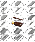 8 Piece M2 HSS Wood Lathe Chisel Set With Long Handles And Wooden Box For Woodturning Includes Roughing Gouge Spindle Gouge Bowl Gouge