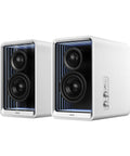 Desktop Active Monitor Speakers With 70W Total Power Hi Res Audio Two Point Seven Five Inch Long Throw Aluminum Diaphragm Mid Low