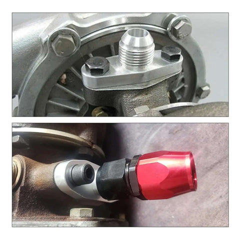 Universal 10AN Turbo Oil Return Drain Adapter Kit For KKK K03 K04 TD04 TD05 Fits Ihi Rhf Perfect billet aluminum adapter on turbo housing