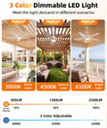 NWOP 28 Inch Plug-In Outdoor Ceiling Fan with Light and Remote, Waterproof Small Ceiling Fan for Patio Porch Balcony, 3 Color Dimmable LED Light