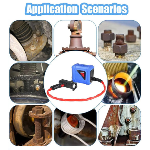 Application scenarios showcasing Badass 1800W Magnetic Induction Heater Kit With Four Coils Rapid Handheld Bolt Buster Tool.