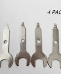 Four stainless steel wrenches from Must Have Pro Grade Three Eighth Inch Open End Wrench And Nine Point Five Millimeter Nut Spanner Set For Rotary Tools
