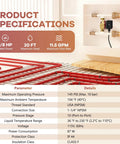 Product specifications for Solid Build 1/8 HP Hot Water Recirculating Pump With 115 Volt 20 Foot Cord And 1 1/4 Inch NPSM Connections.