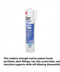 Marine Adhesive 4000 UV PN06580 White, Medium-Strength Flexible Waterproof Sealant Cartridge