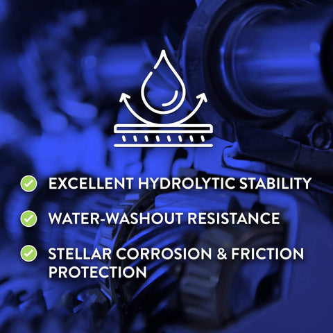 Image showing benefits of Copper Anti Seize Paste For High Temp Assembly Lube On Threaded Fasteners And Fittings Heavy Duty High Performance Anti Rust Lubricant In A One Pound Jar Six Pack, excellent hydrolytic stability, water-washout resistance, and corrosion protection.